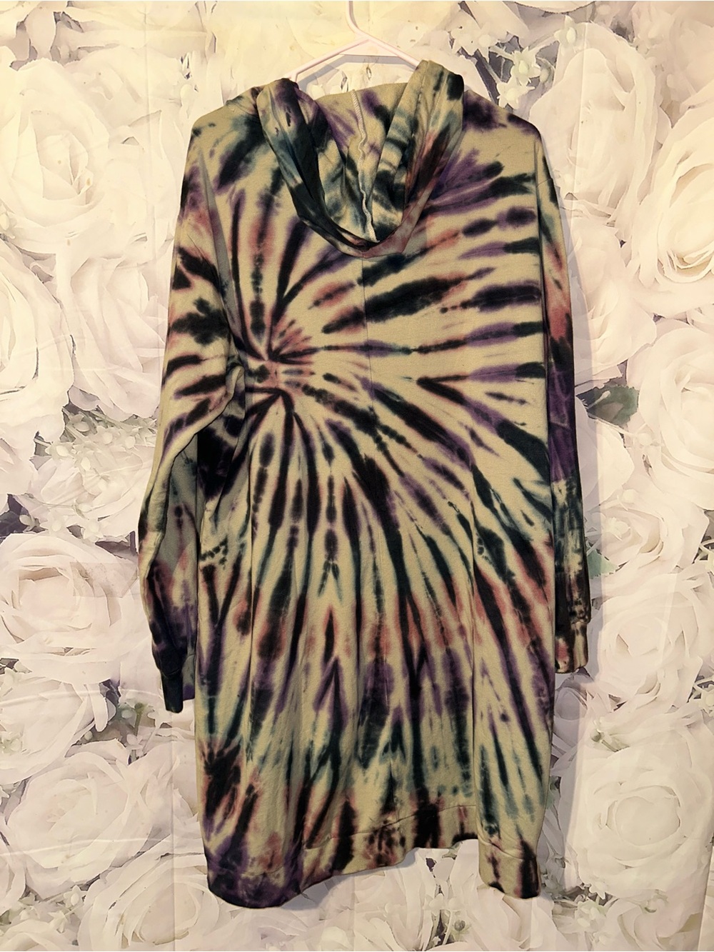 Torrid Long Sleeve Hooded Dress French Terry Multi Tie Dye Size 1X 14-16 New Tag - Picture 6 of 6